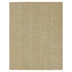 Rug & Kilim’s Contemporary Kilim with Stripes in Beige, Gold and Black