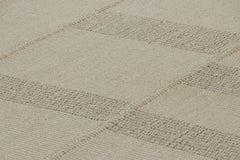 Rug & Kilim’s Contemporary Kilim with Textural Beige and Brown Stripes