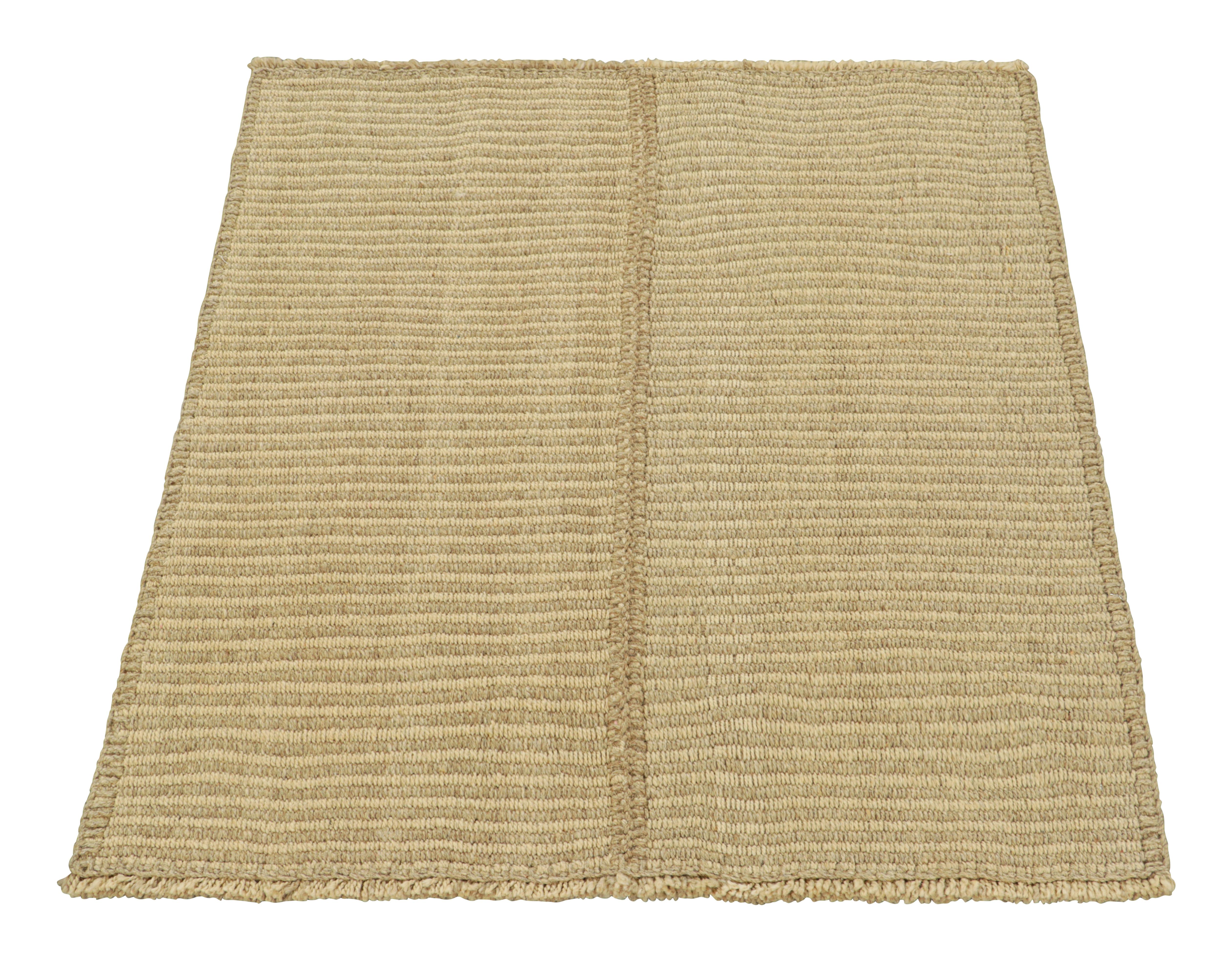 Kilim contemporáneo de Rug & Kilim con rayas texturadas en beige y marrón Tejido a mano en venta