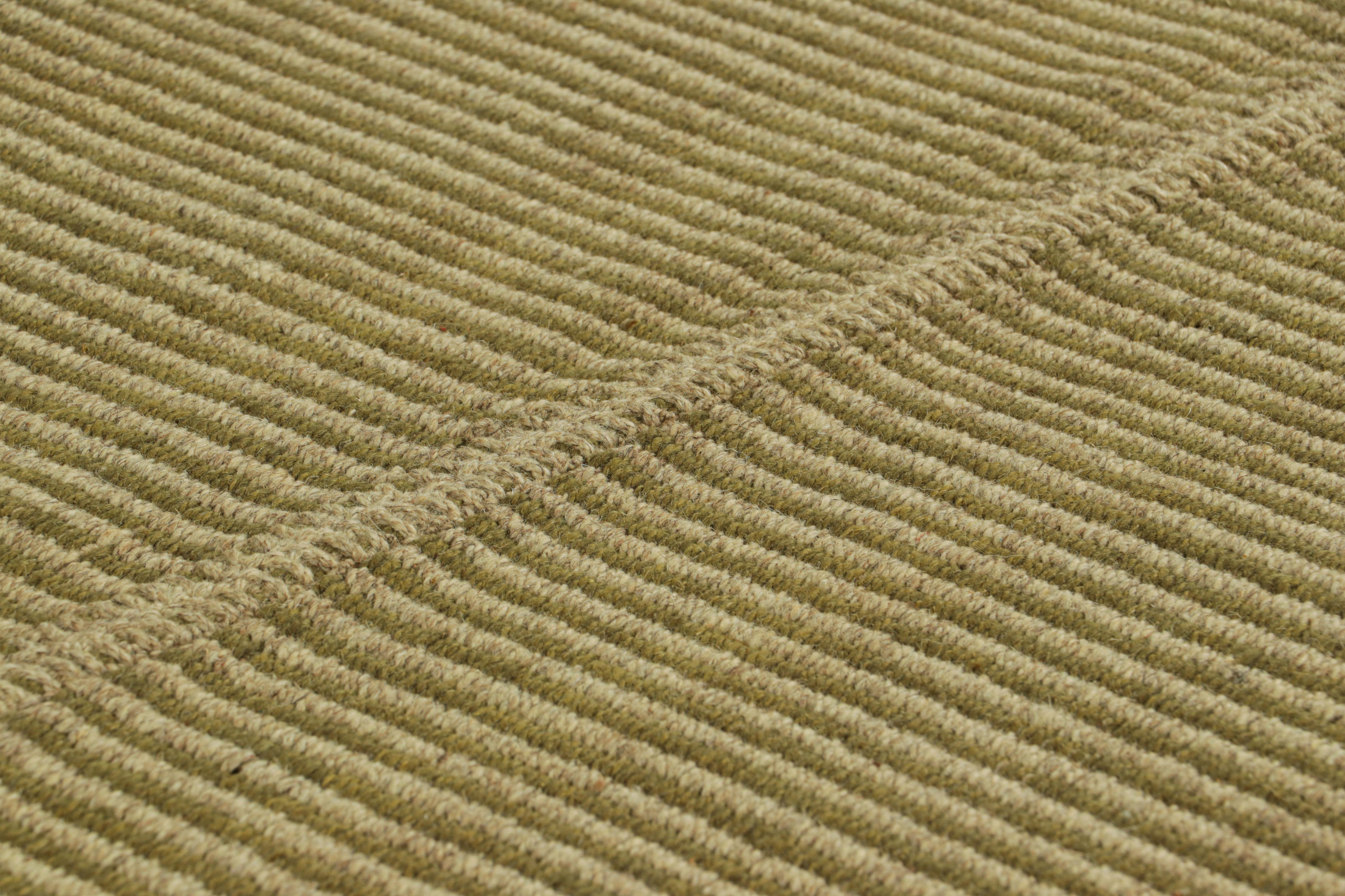 Handwoven in wool, this 3x3 square Kilim is from an exciting new custom-capable flatweave collection by Rug & Kilim.

On the Design:

“Rez Kilim” represents a contemporary homage to Turkish and Persian panel-weaving styles in a textural approach to