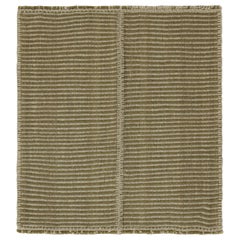 Rug & Kilim’s Contemporary Kilim with Textural Beige and Chartreuse Stripes
