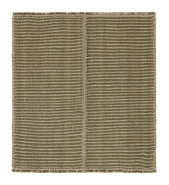 Kilim contemporáneo de Rug & Kilim con rayas texturadas en beige y chartreuse