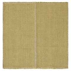 Rug & Kilim’s Contemporary Kilim with Textural Beige and Chartreuse Stripes