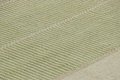 Rug & Kilim’s Contemporary Kilim with Textural Beige and Green Stripes