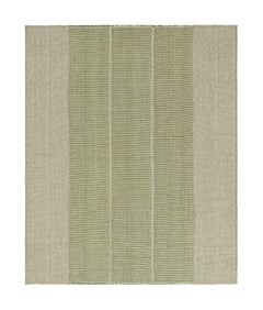 Rug & Kilim’s Contemporary Kilim with Textural Beige and Green Stripes