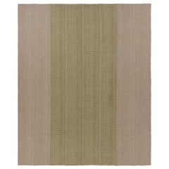 Rug 
Kilim
s Contemporary Kilim mit strukturierten beigefarbenen und grünen Streifen