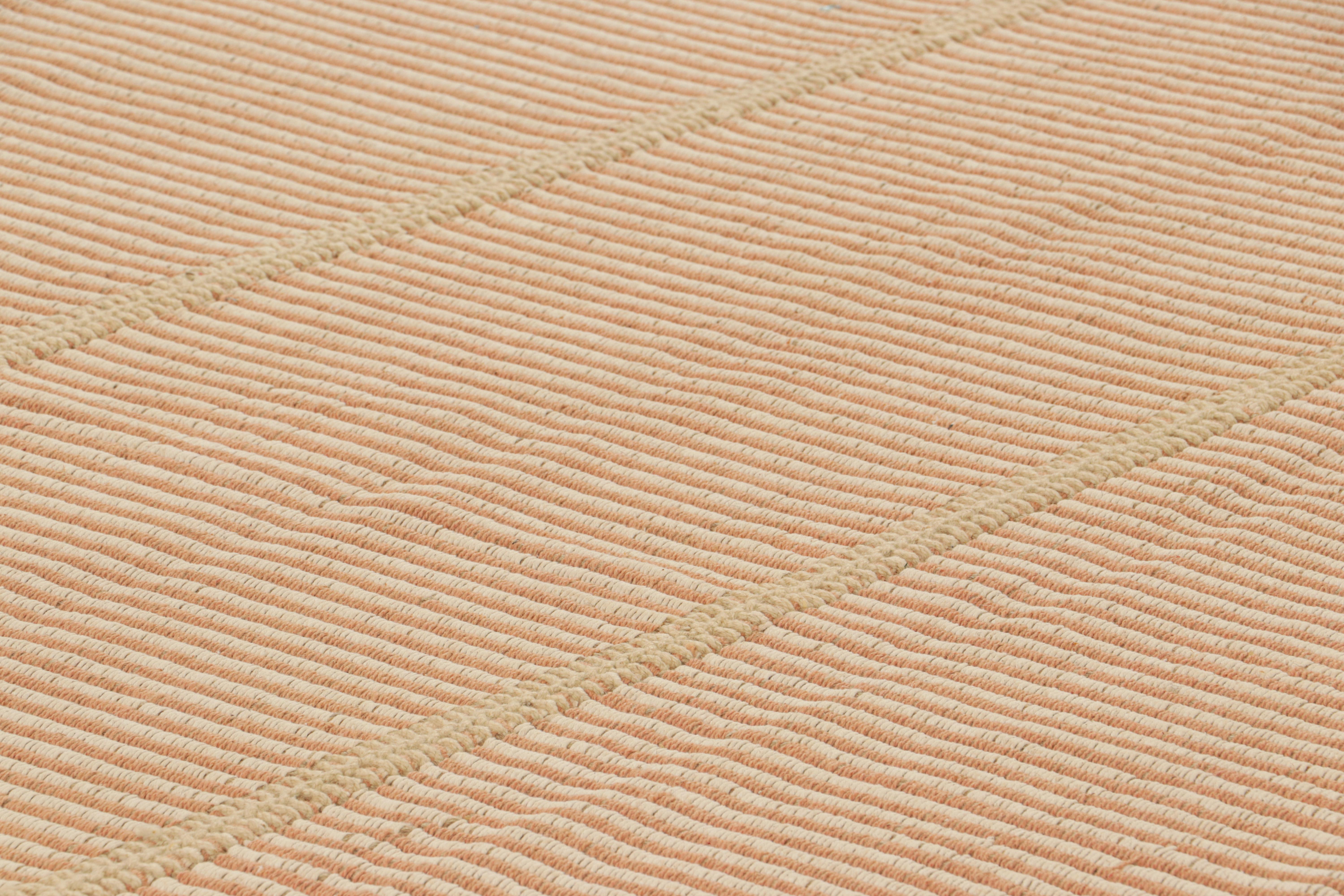 Handwoven in wool, this 9x13 contemporary Kilim is from an exciting new custom-capable flatweave collection by Rug & Kilim.

On the Design:

“Rez Kilim” represents a contemporary homage to Turkish and Persian panel-weaving styles in a textural