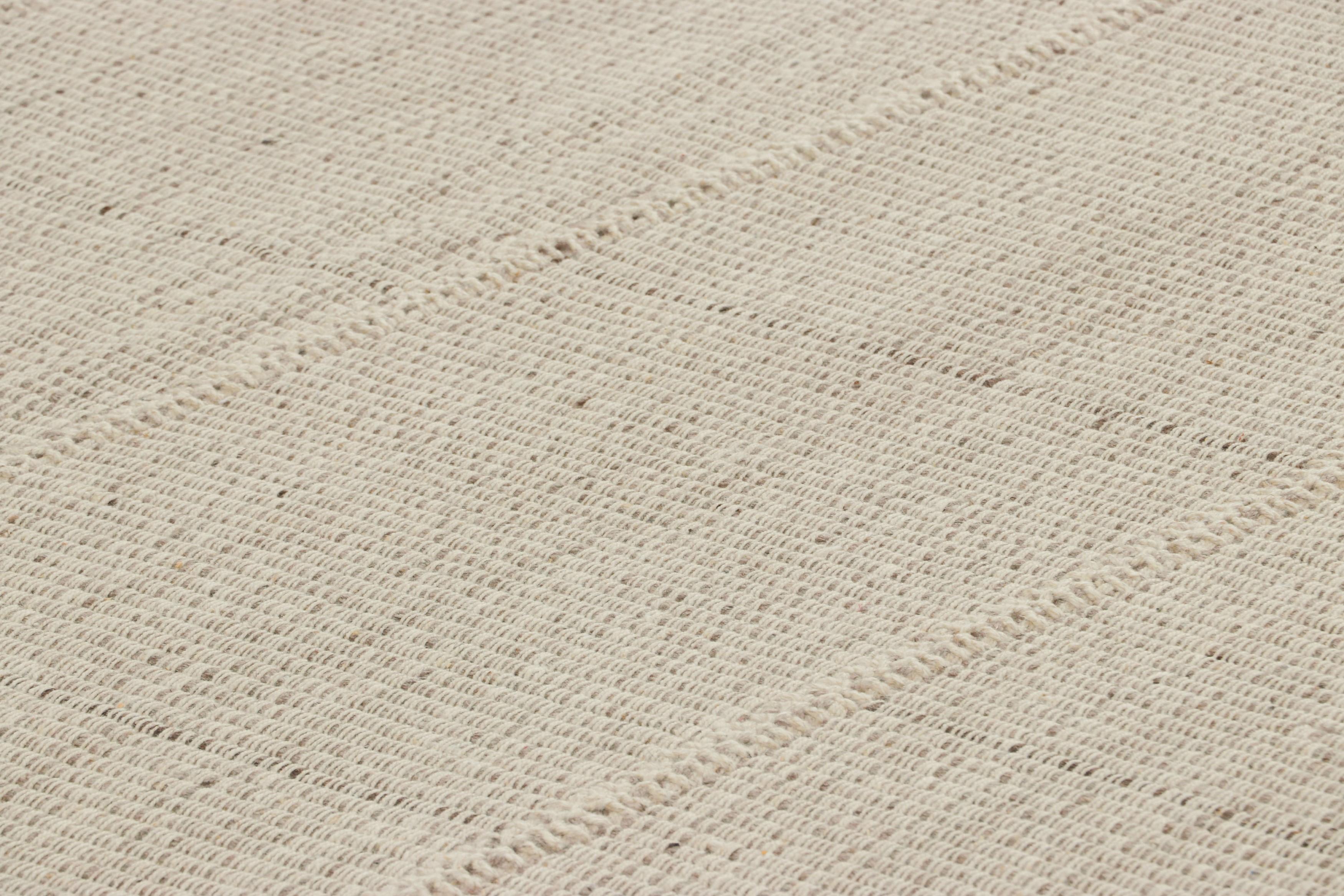 Handwoven in wool, this 9x12 contemporary Kilim is from an exciting new custom-capable flatweave collection by Rug & Kilim.

On the Design:

“Rez Kilim” represents a contemporary homage to Turkish and Persian panel-weaving styles in a textural