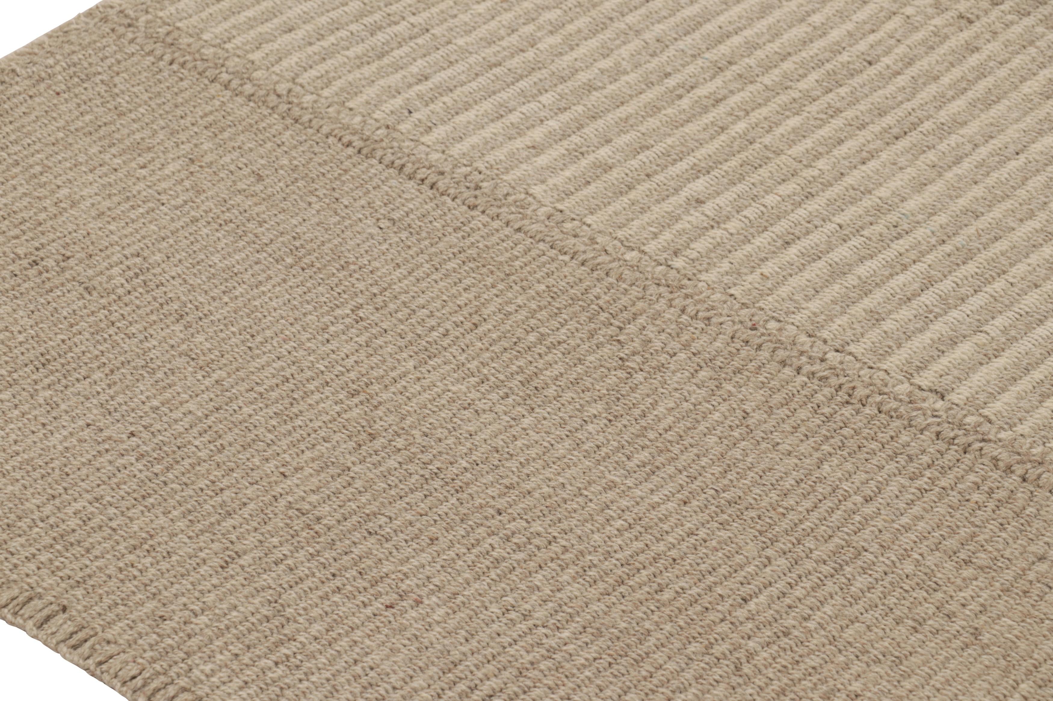 Afghano Rug & Kilim - Kilim contemporaneo con strisce beige testurizzate in vendita