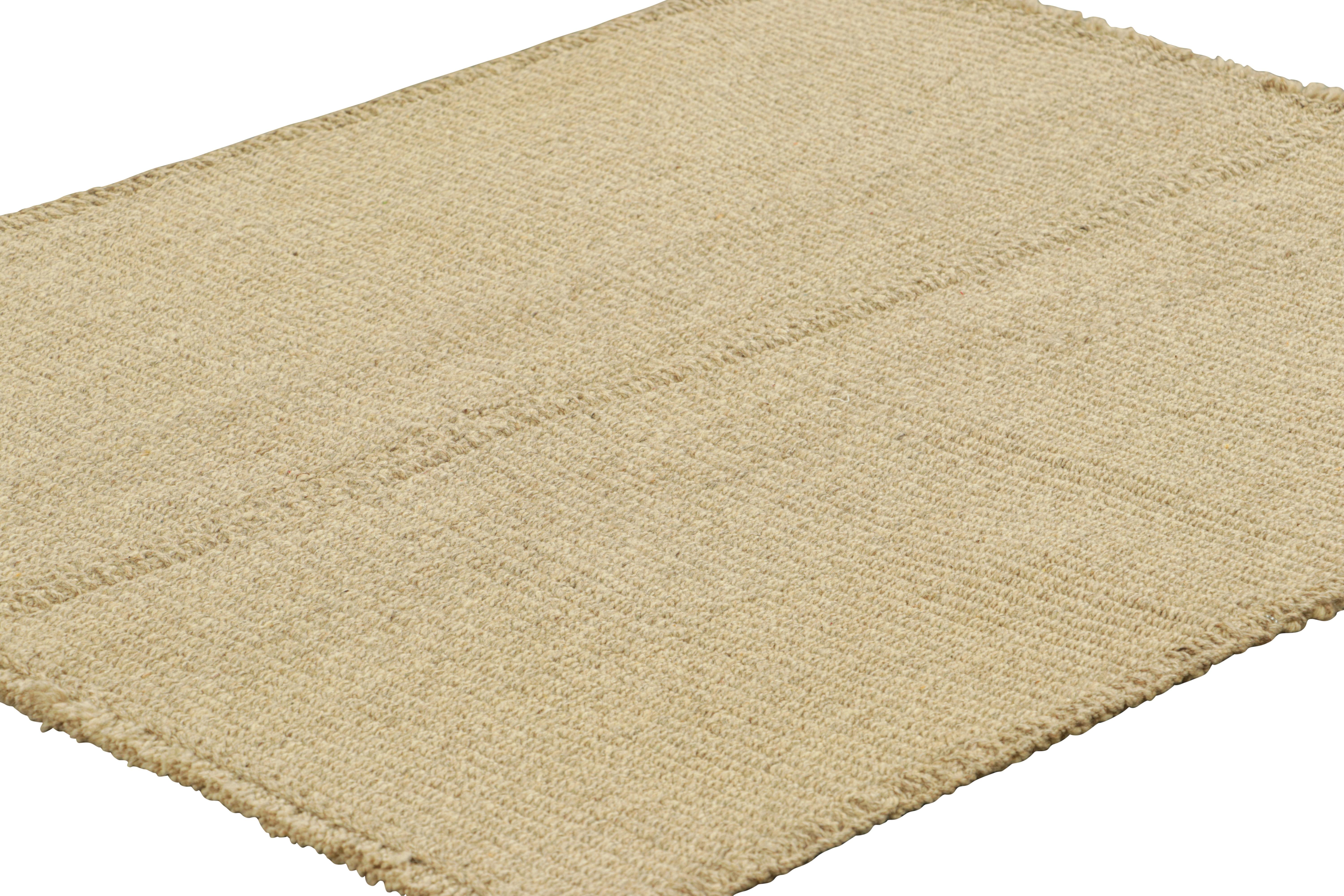 Kilim contemporáneo de Rug & Kilim con rayas beige texturadas Afgano en venta