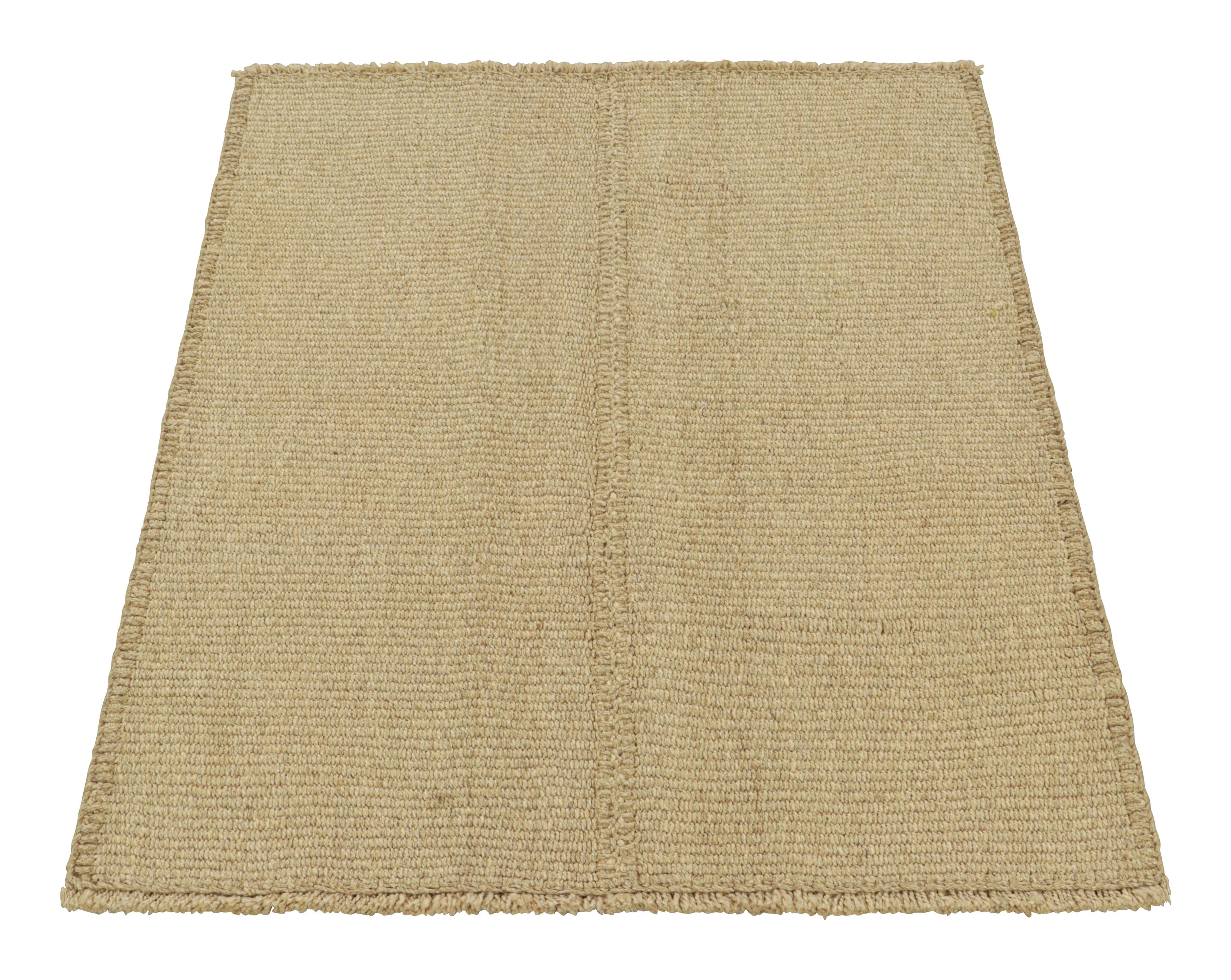 Kilim contemporáneo de Rug & Kilim con rayas beige texturadas Tejido a mano en venta