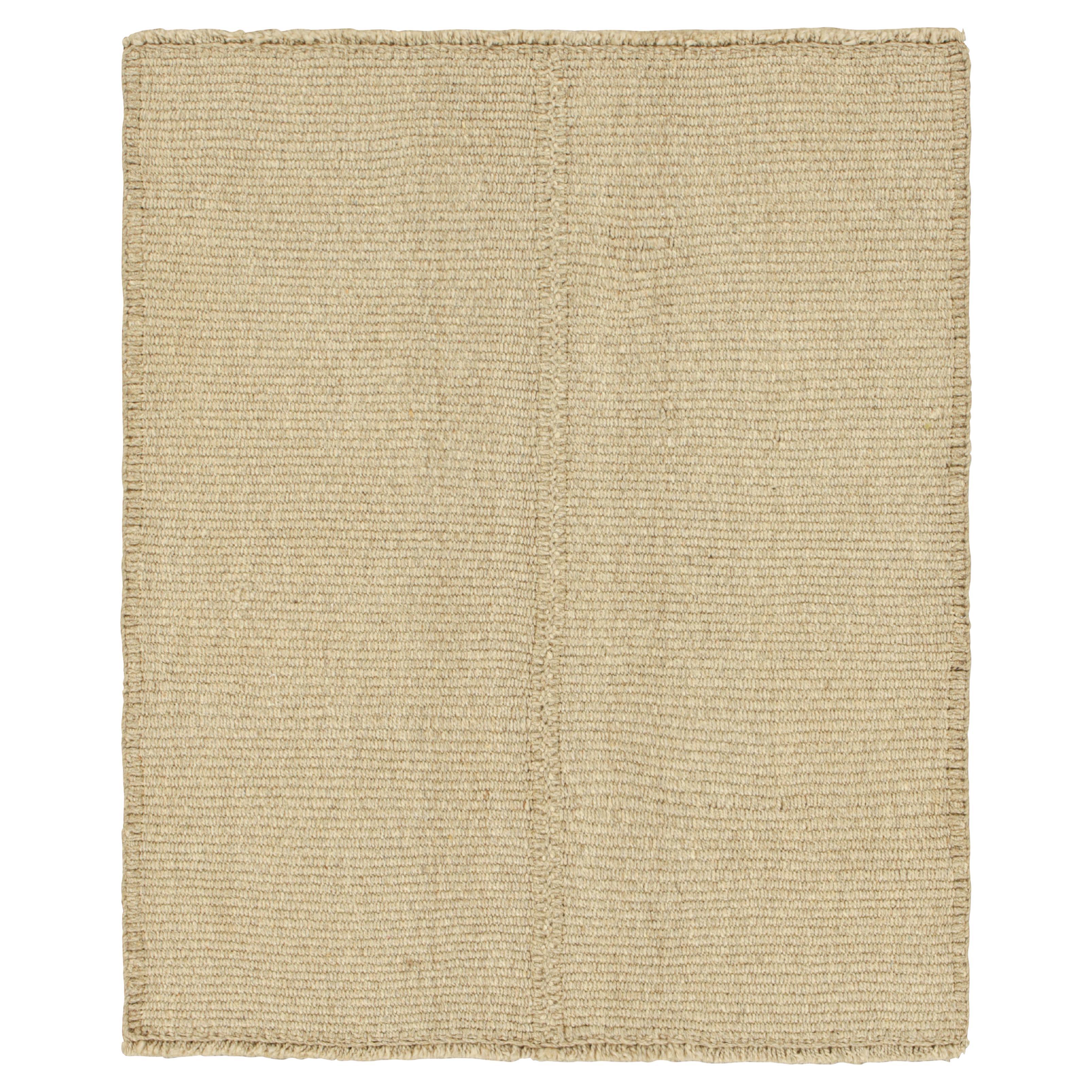 Rug & Kilim's Contemporary Kilim with Textural Beige Stripes (Kilim contemporain avec des rayures texturées de couleur beige)