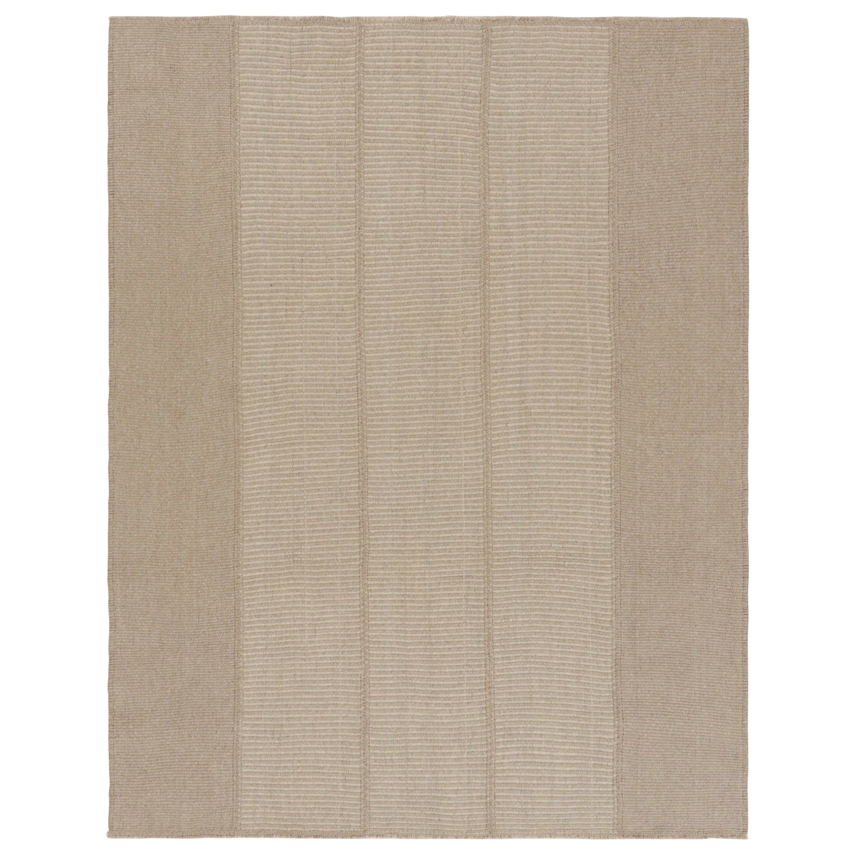 Rug 
Kilim
s Contemporary Kilim mit texturierten beigefarbenen Streifen im Angebot