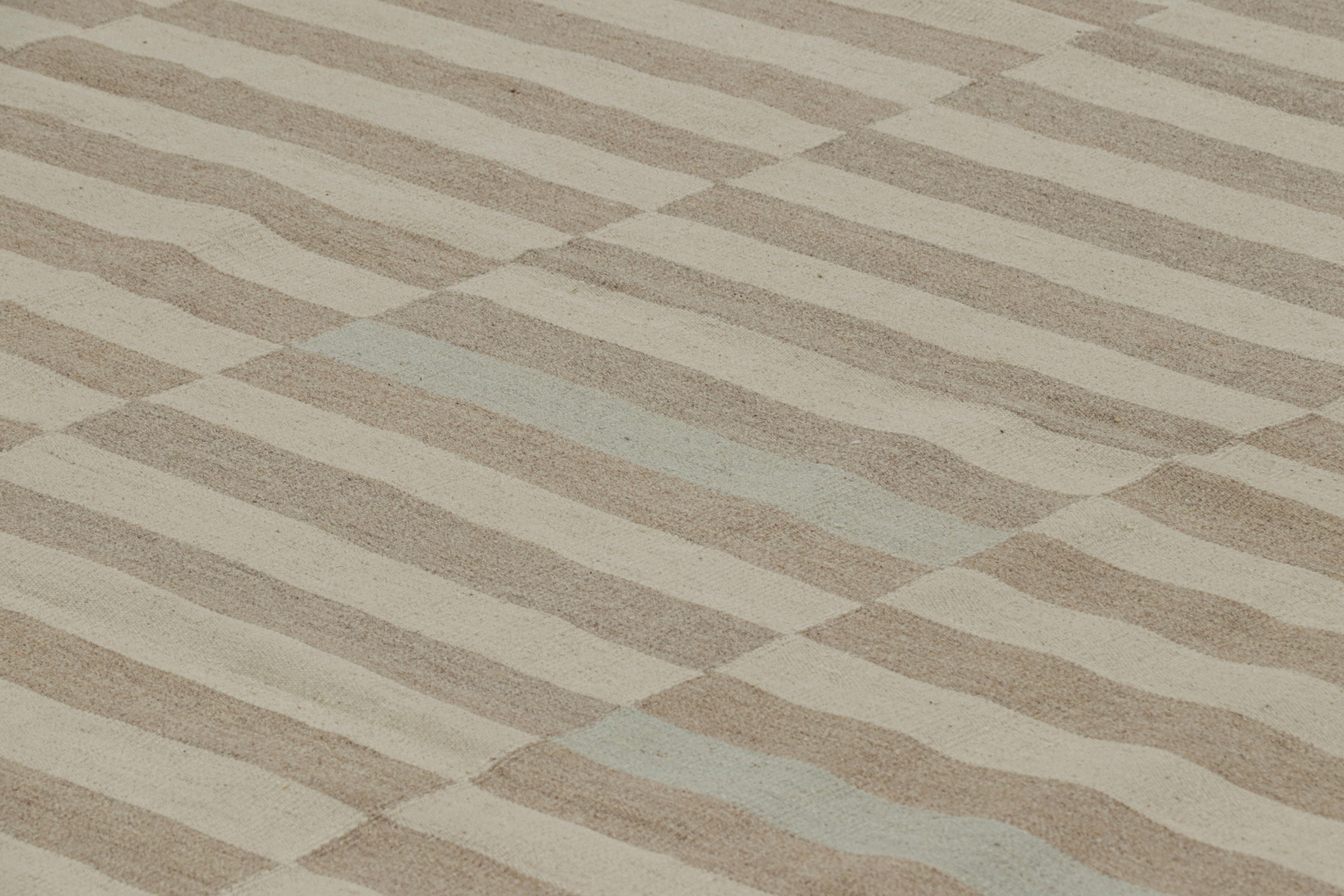 Handwoven in wool, this 7x10 contemporary Kilim is from an exciting new custom-capable flatweave collection by Rug & Kilim.

On the Design:

“Rez Kilim” represents a contemporary homage to Turkish and Persian panel-weaving styles in a textural