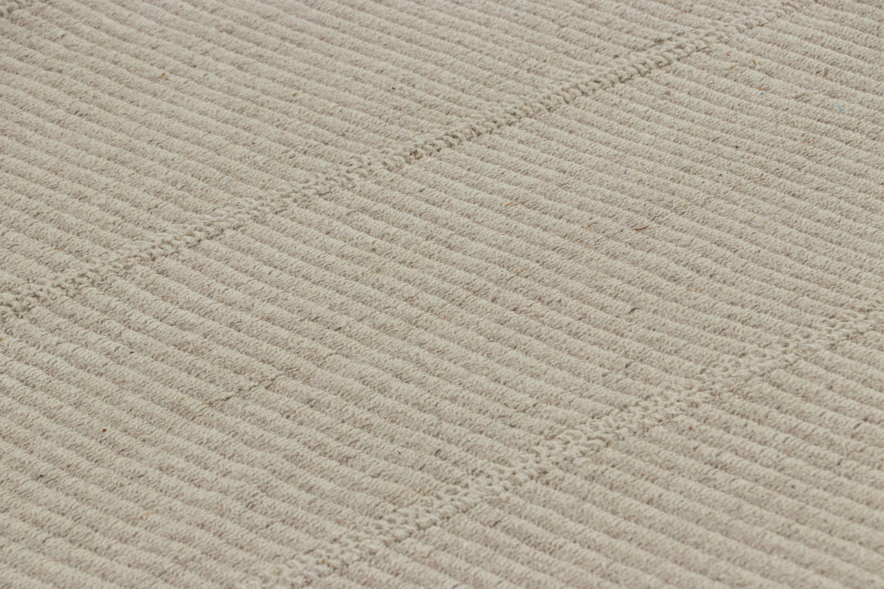 Dieser 9x12 große zeitgenössische Kelim aus handgewebter Wolle stammt aus einer aufregenden neuen Flachgewebe-Kollektion von Rug & Kilim, die nach Maß gefertigt werden kann.

Über das Design:

