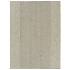 Rug & Kilim’s Contemporary Kilim with Textural Beige, Taupe and Cream Stripes