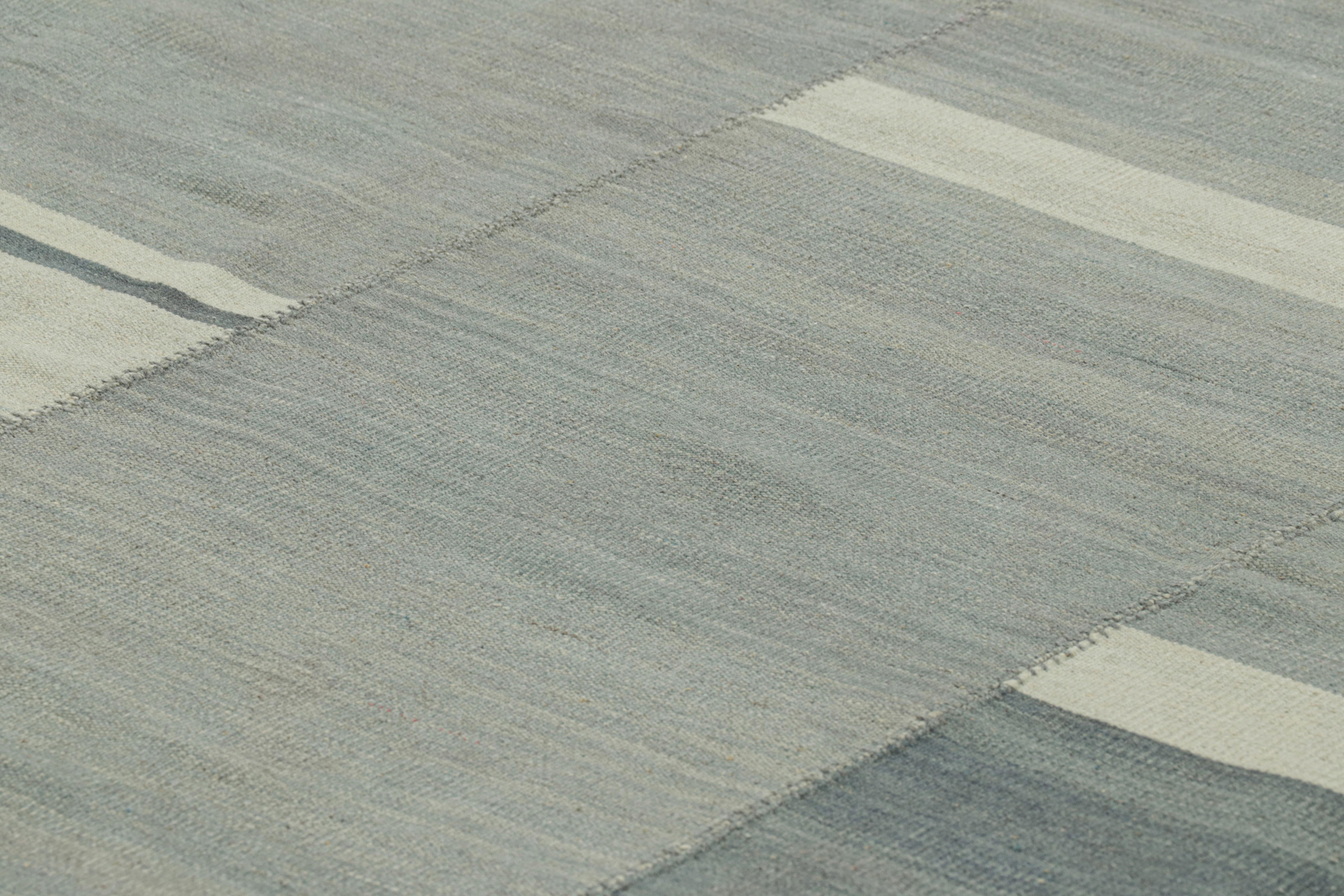 Handwoven in wool, this 7x11 contemporary Kilim is from an exciting new custom-capable flatweave collection by Rug & Kilim.

On the Design:

“Rez Kilim” represents a contemporary homage to Turkish and Persian panel-weaving styles in a textural