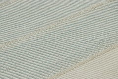 Rug & Kilim’s Contemporary Kilim with Textural Blue and White Stripes