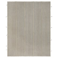 Rug 
Kilim
s Contemporary Kilim with Textural Brown and Cream Stripes (Kilim contemporain avec des rayures texturées marron et crème)