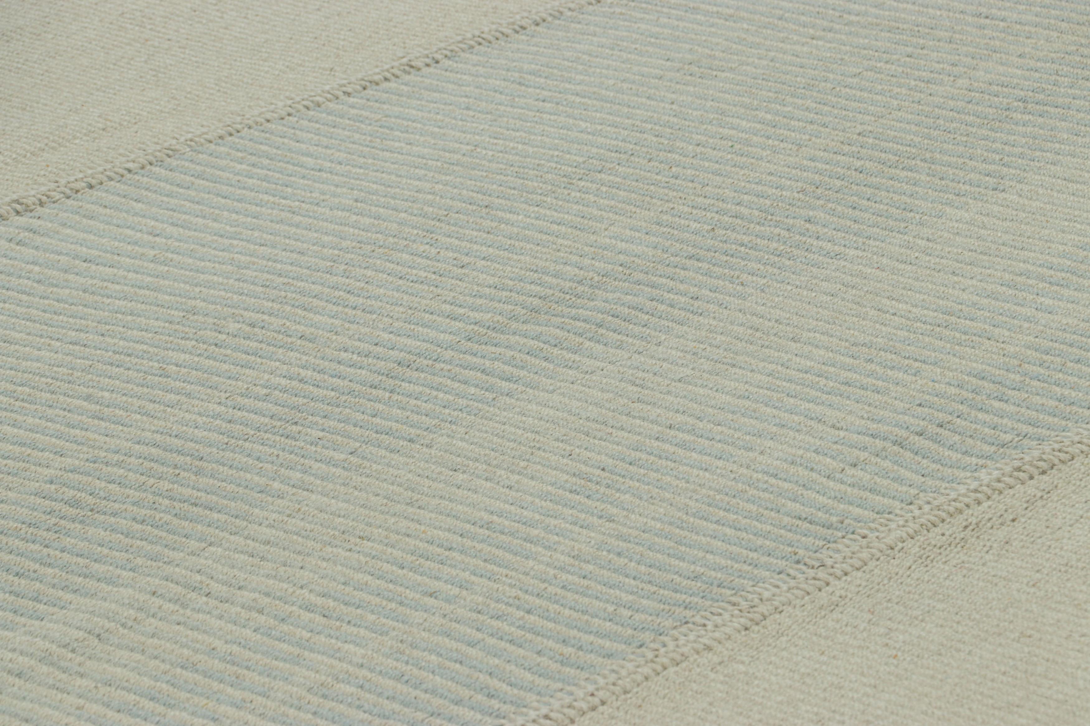 Handwoven in wool, this 9x8 contemporary Kilim is from an exciting new custom-capable flatweave collection by Rug & Kilim.

On the Design:

“Rez Kilim” represents a contemporary homage to Turkish and Persian panel-weaving styles in a textural