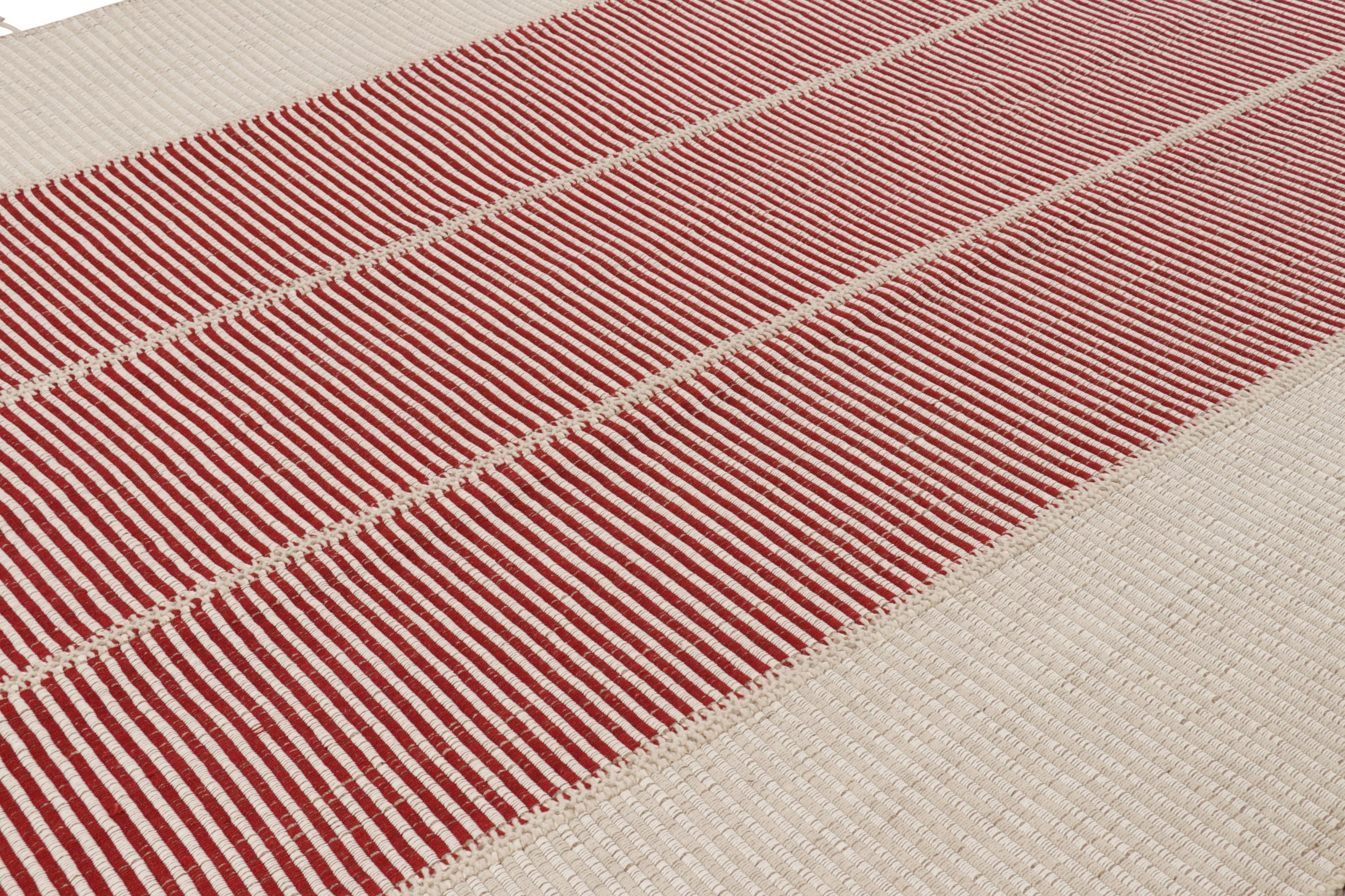 Dieser 9x12 große zeitgenössische Kelim aus handgewebter Wolle stammt aus einer aufregenden neuen Flachgewebe-Kollektion von Rug & Kilim, die nach Maß gefertigt werden kann.

Über das Design:

