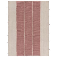 Rug
Kilim
s Zeitgenössischer Kelim mit strukturierten cremefarbenen, roten und beigefarbenen Streifen