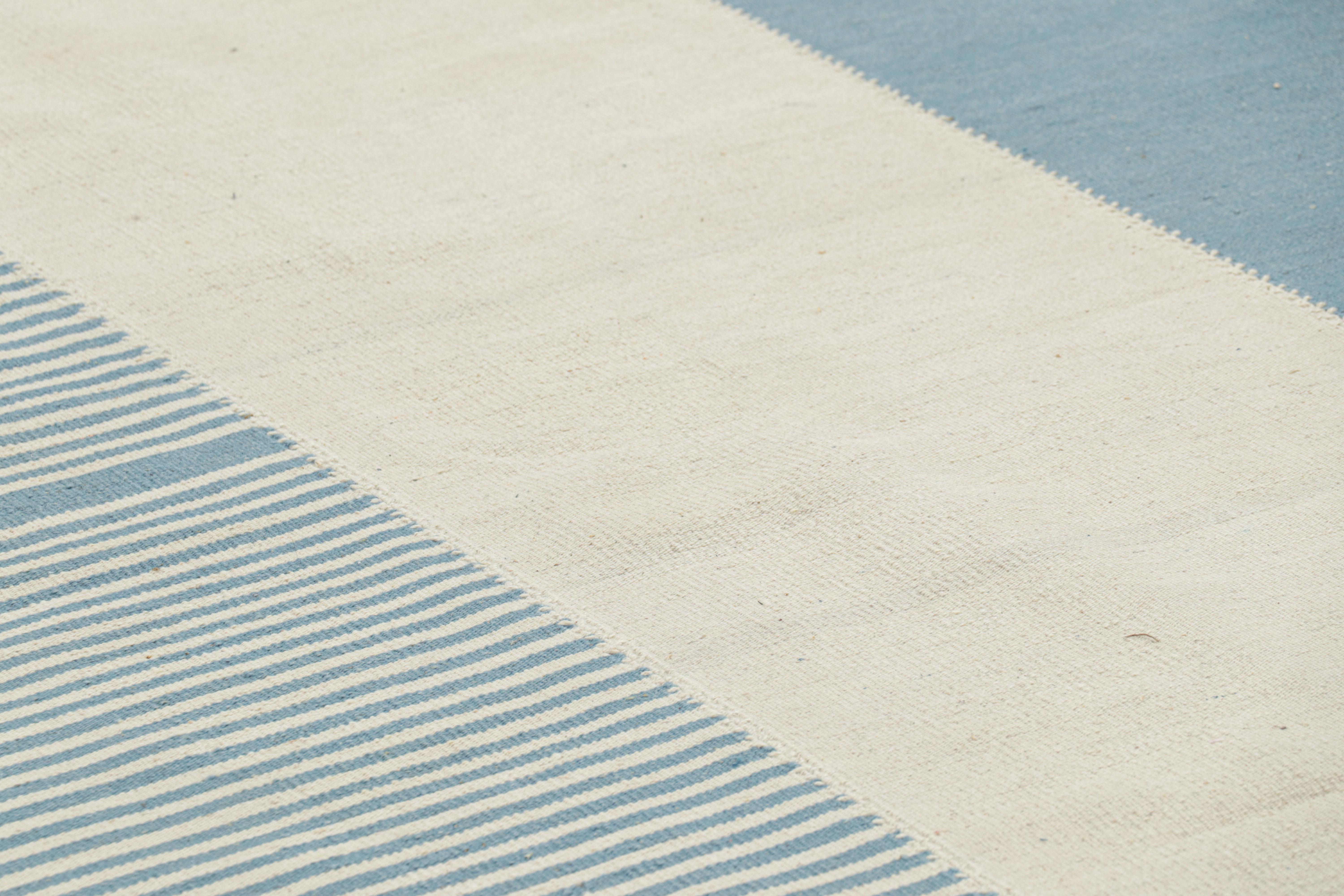 Handwoven in wool, this 6x10 contemporary Kilim is from an exciting new custom-capable flatweave collection by Rug & Kilim.

On the Design:

“Rez Kilim” represents a contemporary homage to Turkish and Persian panel-weaving styles in a textural