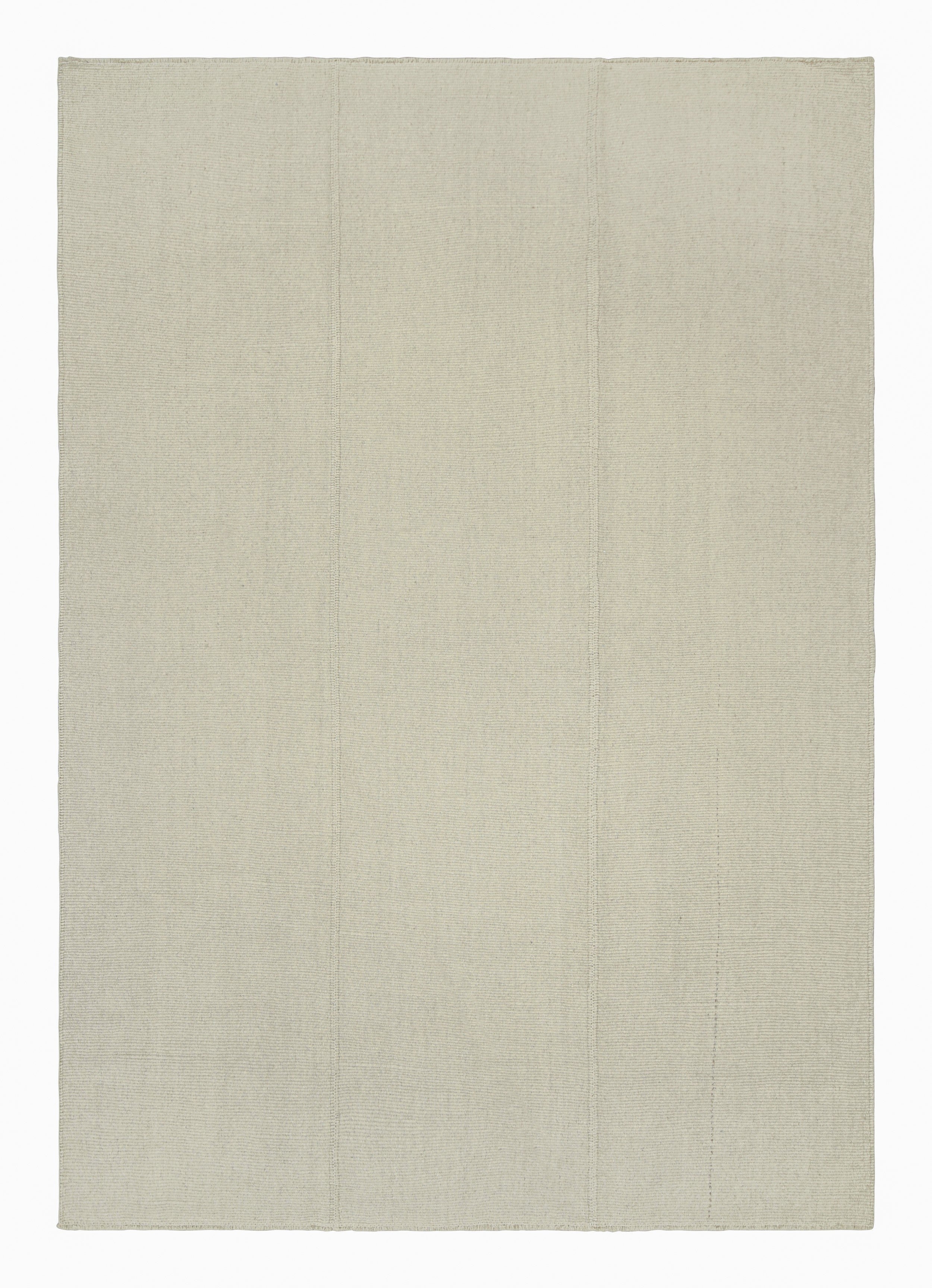 Rug & Kilim’s Contemporary Kilim with Textural Cream White and Blue Stripes