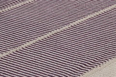 Rug & Kilim’s Contemporary Kilim with Textural Purple and Cream White Stripes