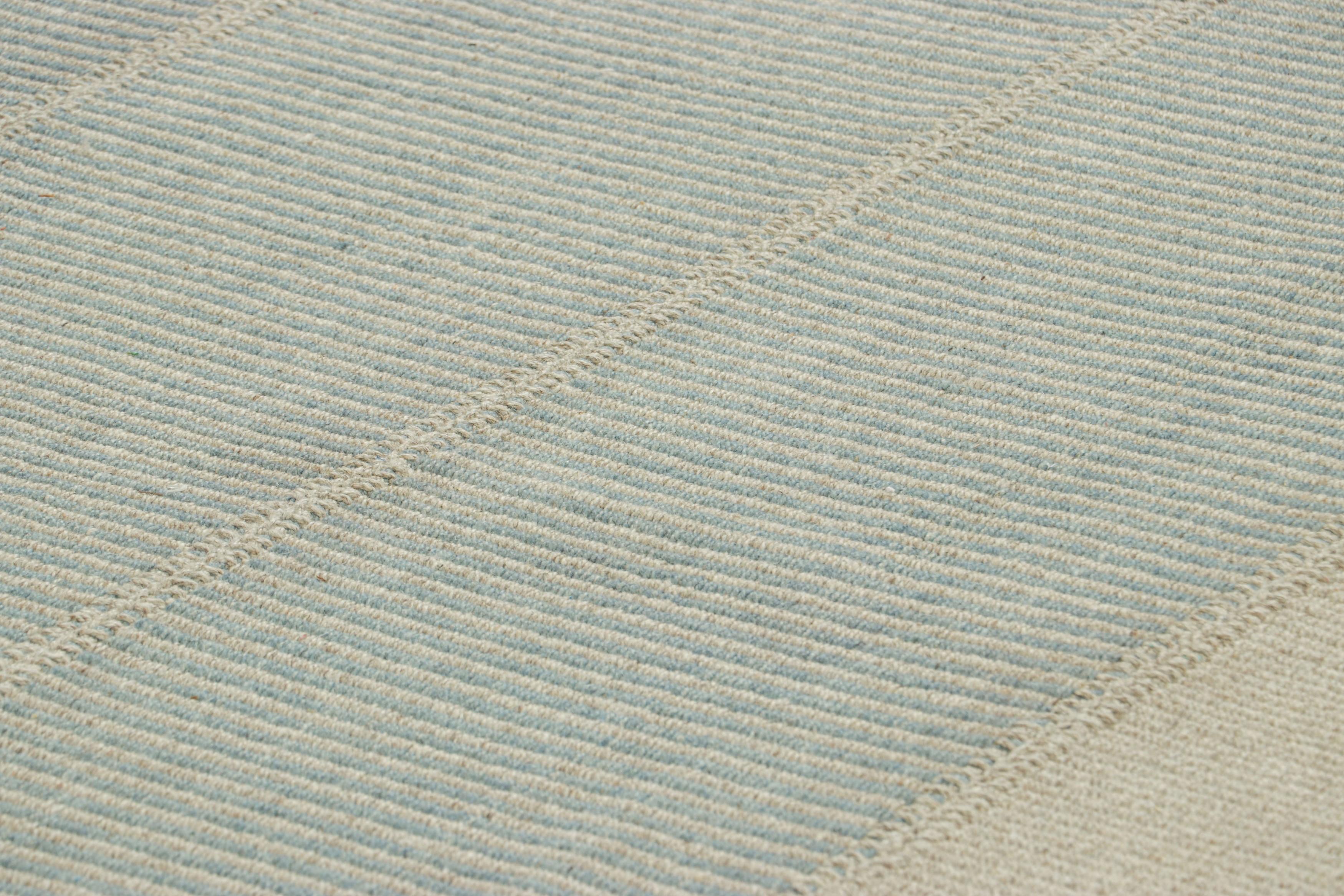 Handwoven in wool, this 12x15 contemporary Kilim is from an exciting new custom-capable flatweave collection by Rug & Kilim.

On the Design:

“Rez Kilim” represents a contemporary homage to Turkish and Persian panel-weaving styles in a textural