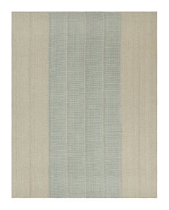 Rug & Kilim's Contemporary Kilim with Textural Sky Blue and Cream Stripes (Kilim contemporain avec des rayures texturées bleu ciel et crème)