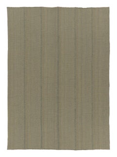 Rug & Kilim’s Contemporary Kilim with Tonal Green Stripes