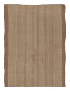 Rug & Kilim’s Contemporary Kilim with Tonal Stripes in Beige & Brown