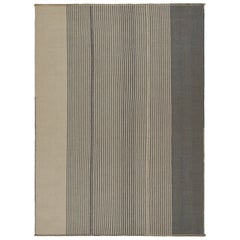 Rug & Kilim’s Contemporary Kilim, with Vertical Stripes in Beige and Brown