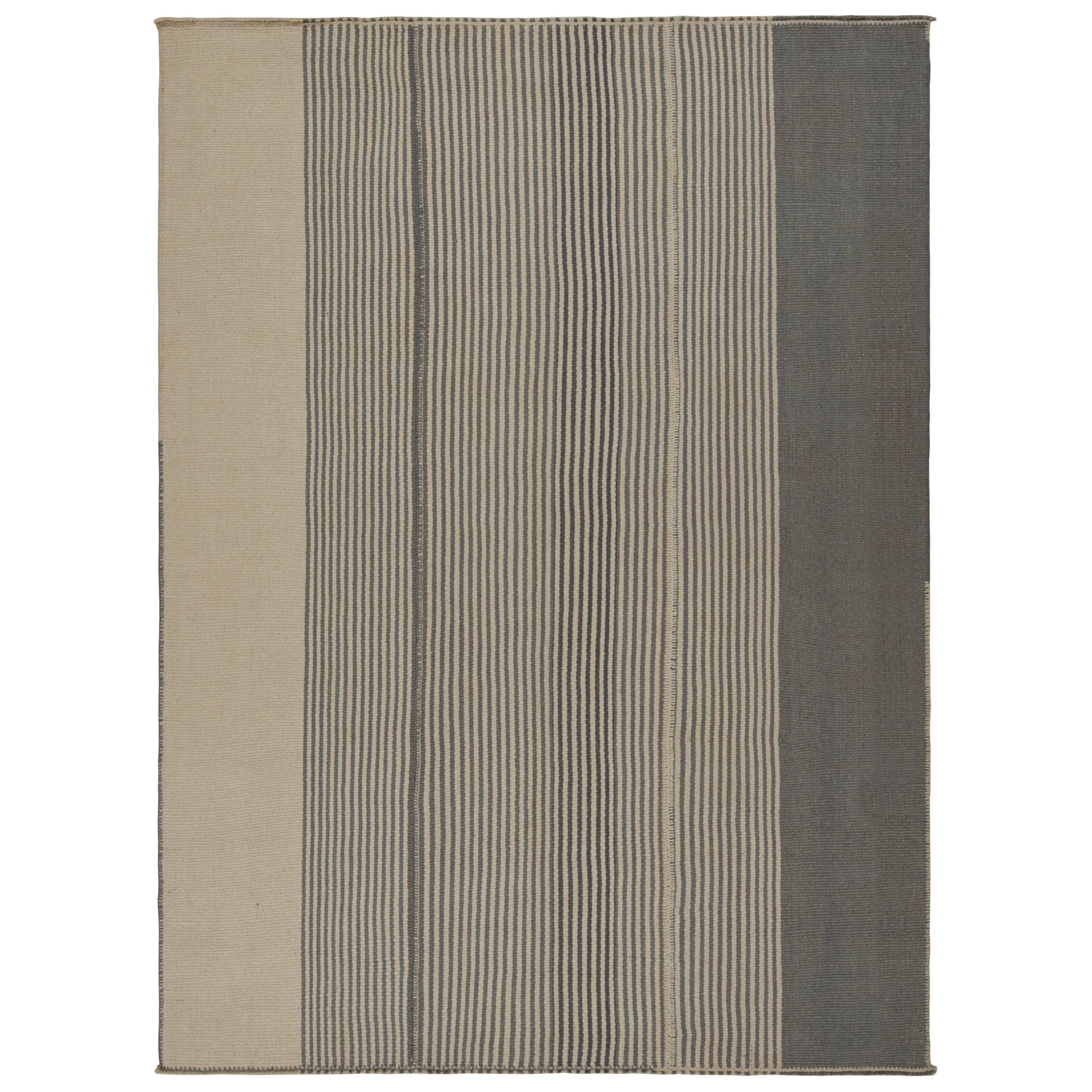 Rug
Kilim
s Contemporary Kilim, mit vertikalen Streifen in Beige und Brown