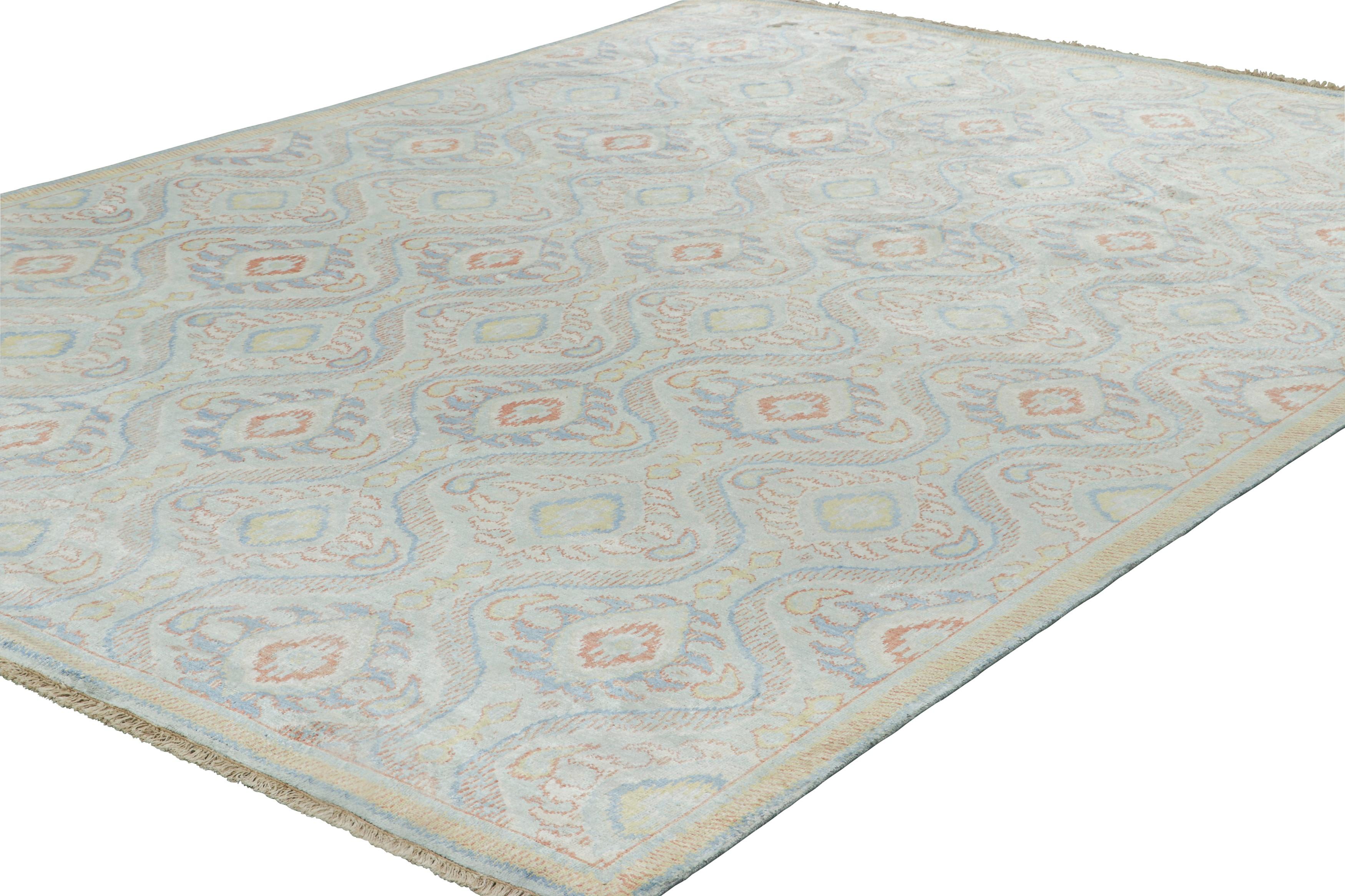 Annodato a mano Rug & Kilim è un kilim contemporaneo con strisce bianche, nere e testurizzate. in vendita