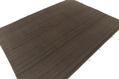 Rug & Kilim’s Contemporary Kilims in Muted Brown Stripes, Panel Woven style