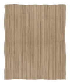 Kilim minimalista contemporáneo Rez de Rug & Kilim en rayas marrones texturadas