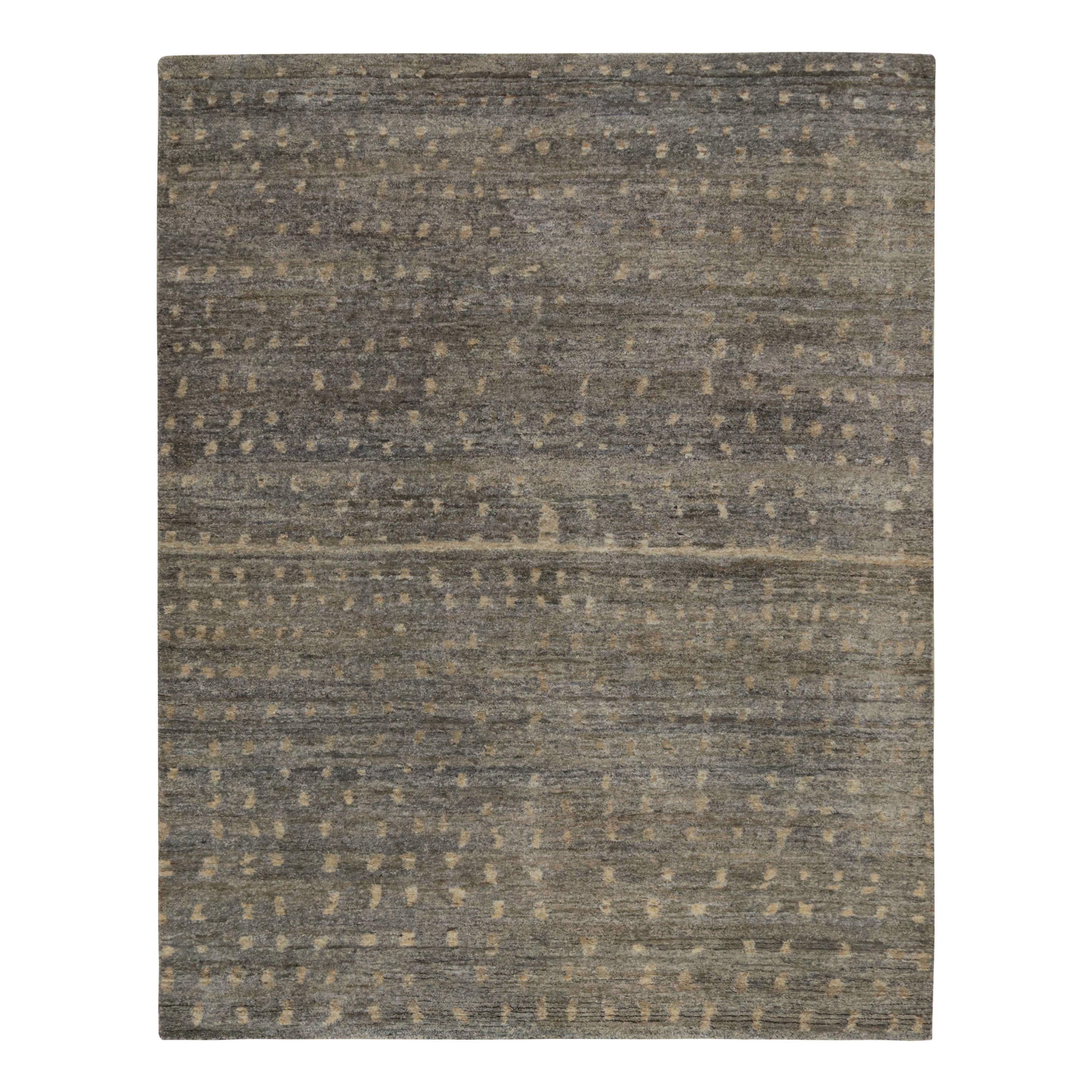 Alfombra geométrica minimalista contemporánea de Rug & Kilim en tonos metálicos