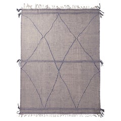 Rug & Kilim's Contemporary Moroccan Berber Style Geometric White and Blue Rug