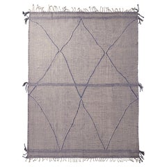 Rug & Kilim's Contemporary Moroccan Berber Style Geometric White and Blue Rug