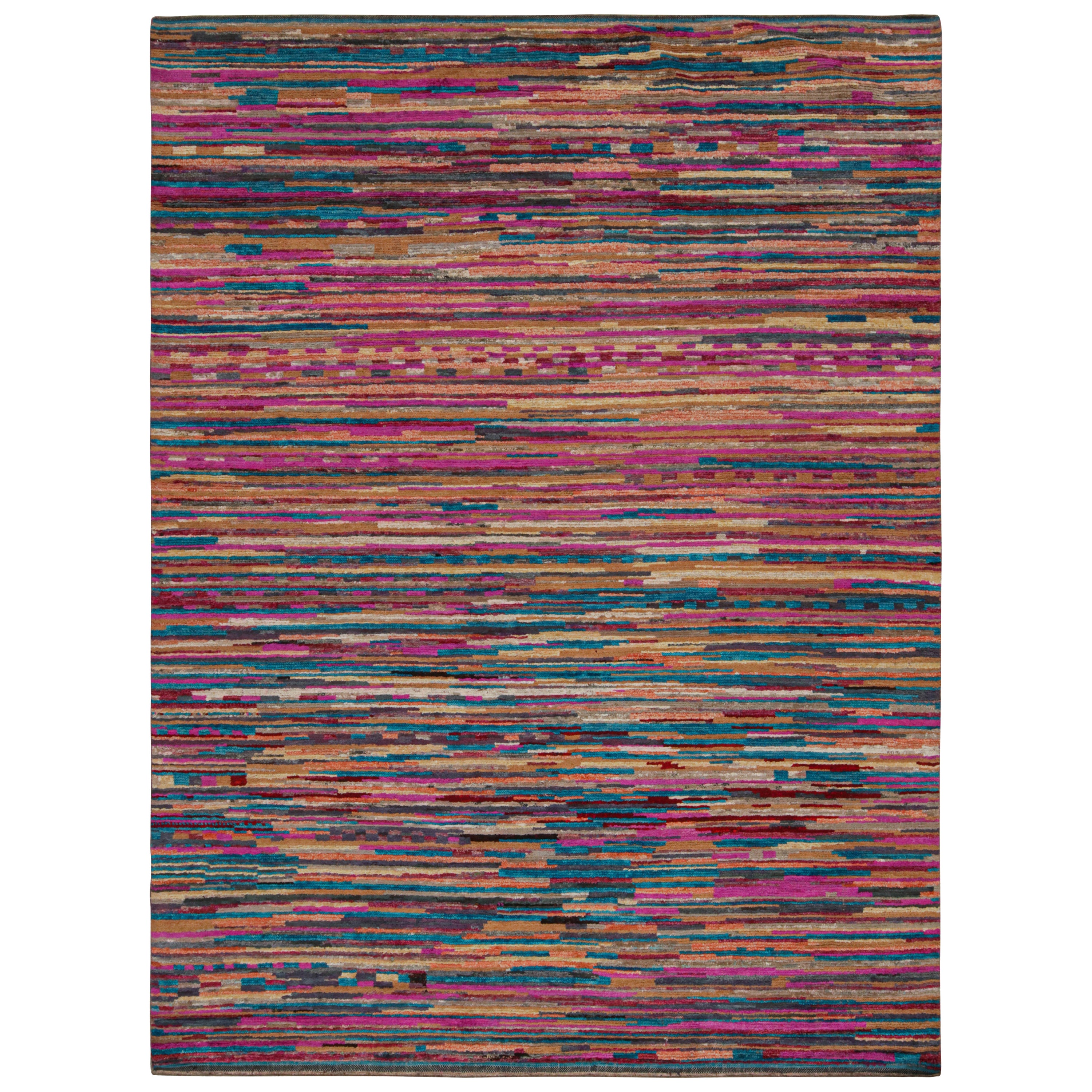 Rug & Kilim - Tappeto contemporaneo in stile marocchino a strisce multicolore