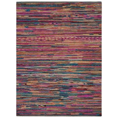 Rug & Kilim's Contemporary Moroccan Style Rug in Multicolor Stripes (tapis contemporain de style marocain à rayures multicolores)
