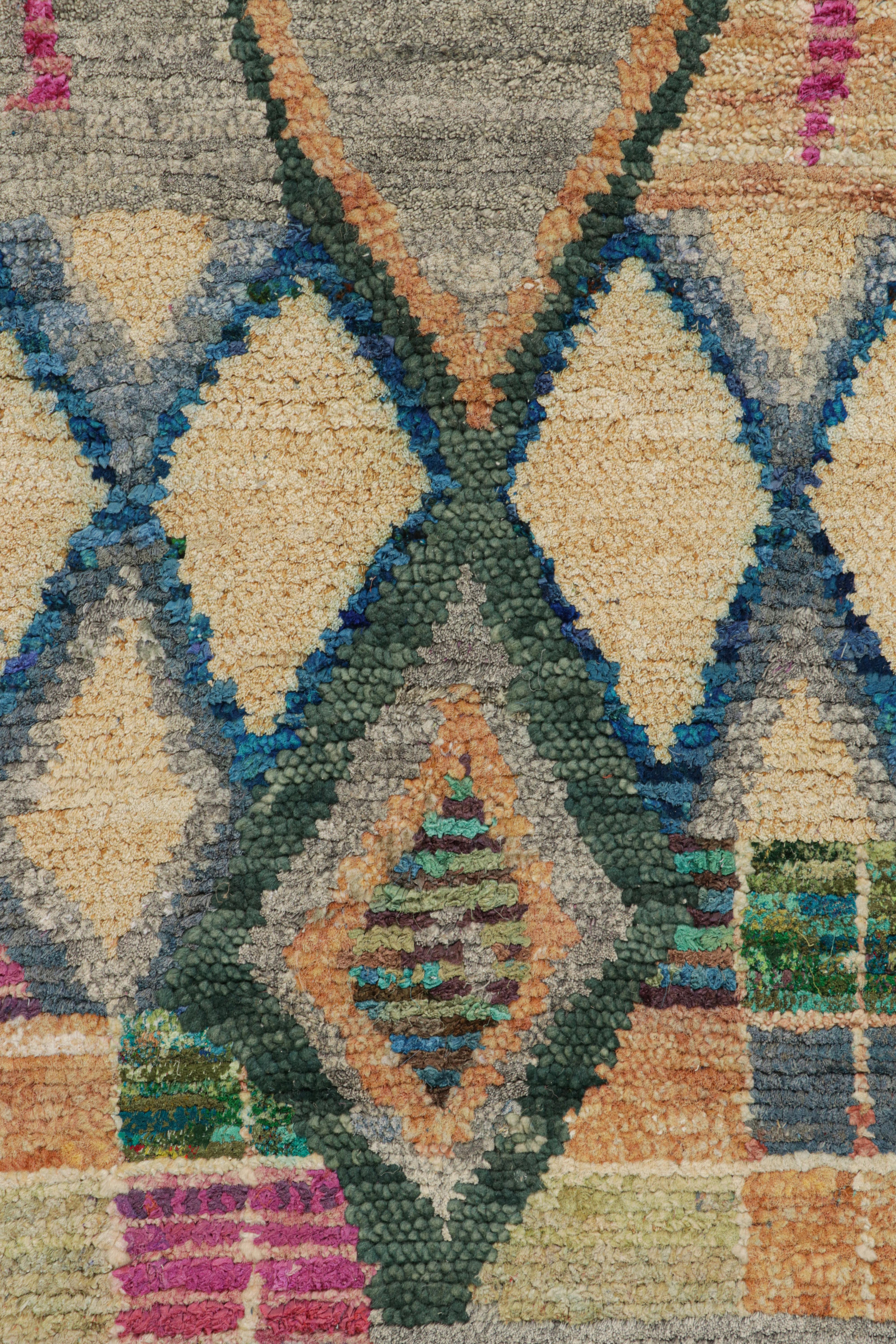 Modern Rug & Kilim’s Contemporary Moroccan Style Rug Polychromatic Geometric Patterns For Sale