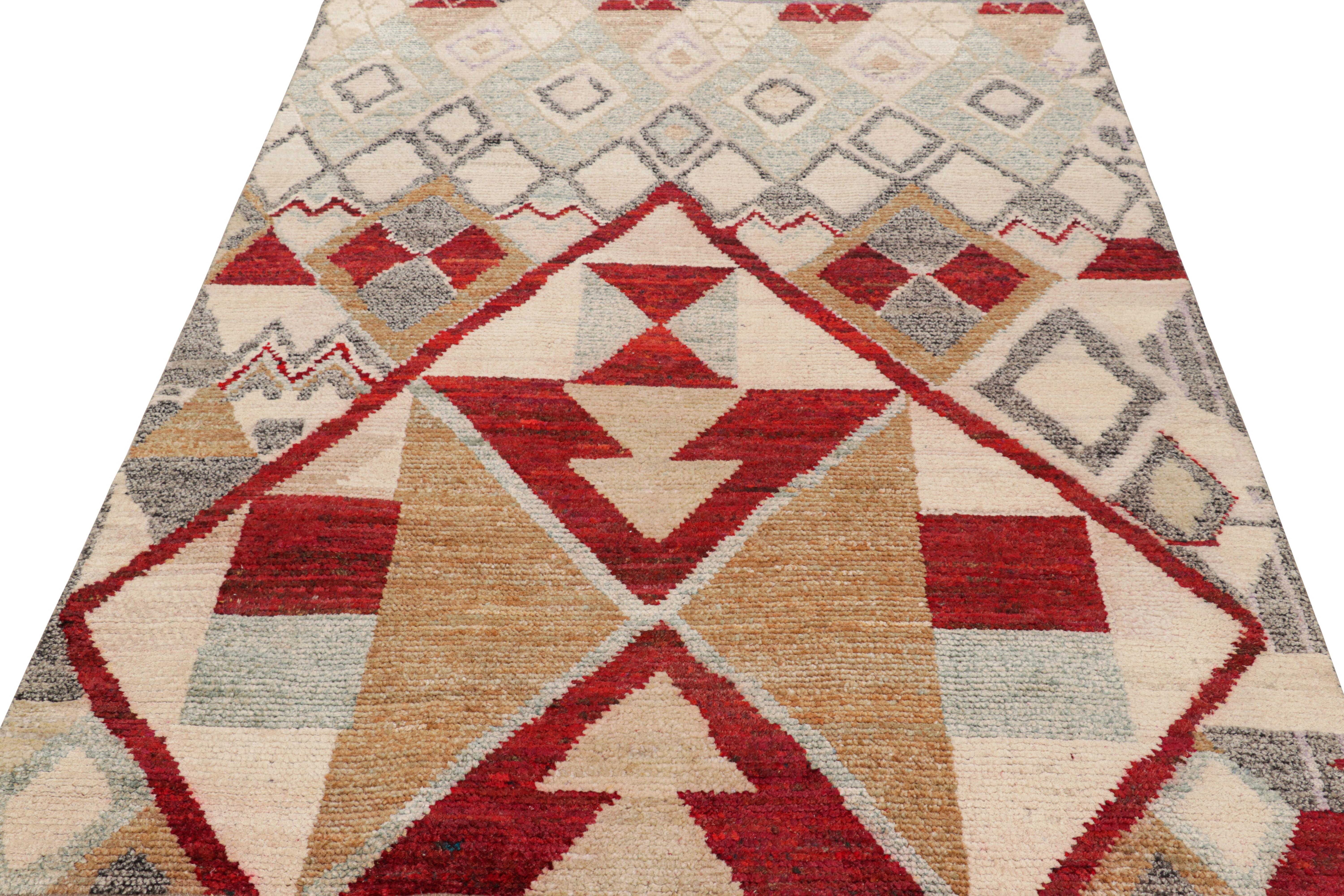 Rug & Kilim’s Contemporary Moroccan Style Rug Polychromatic Geometric Patterns In New Condition For Sale In Long Island City, NY