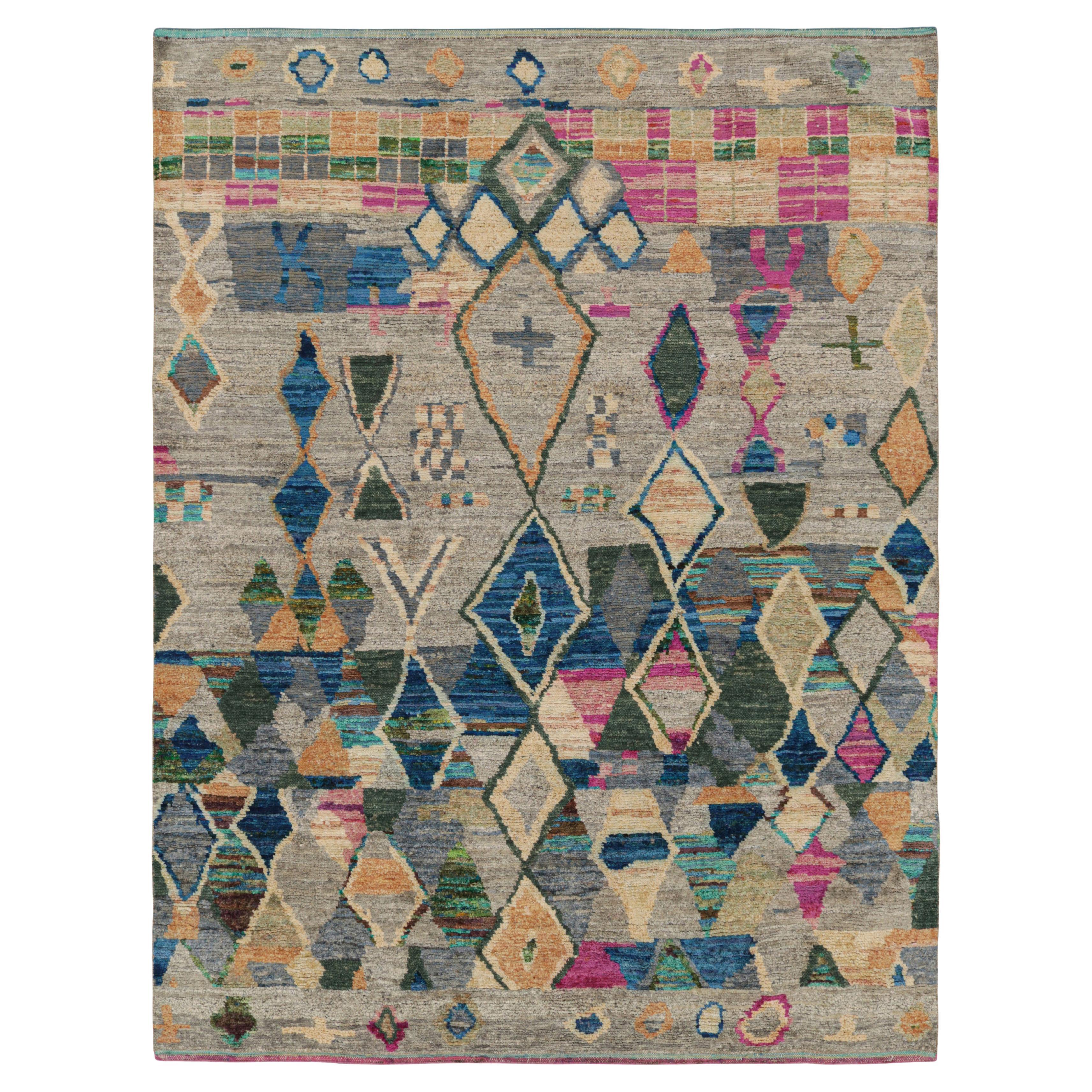 Rug & Kilim's Contemporary Moroccan Style Rug Polychromatic Geometric Patterns