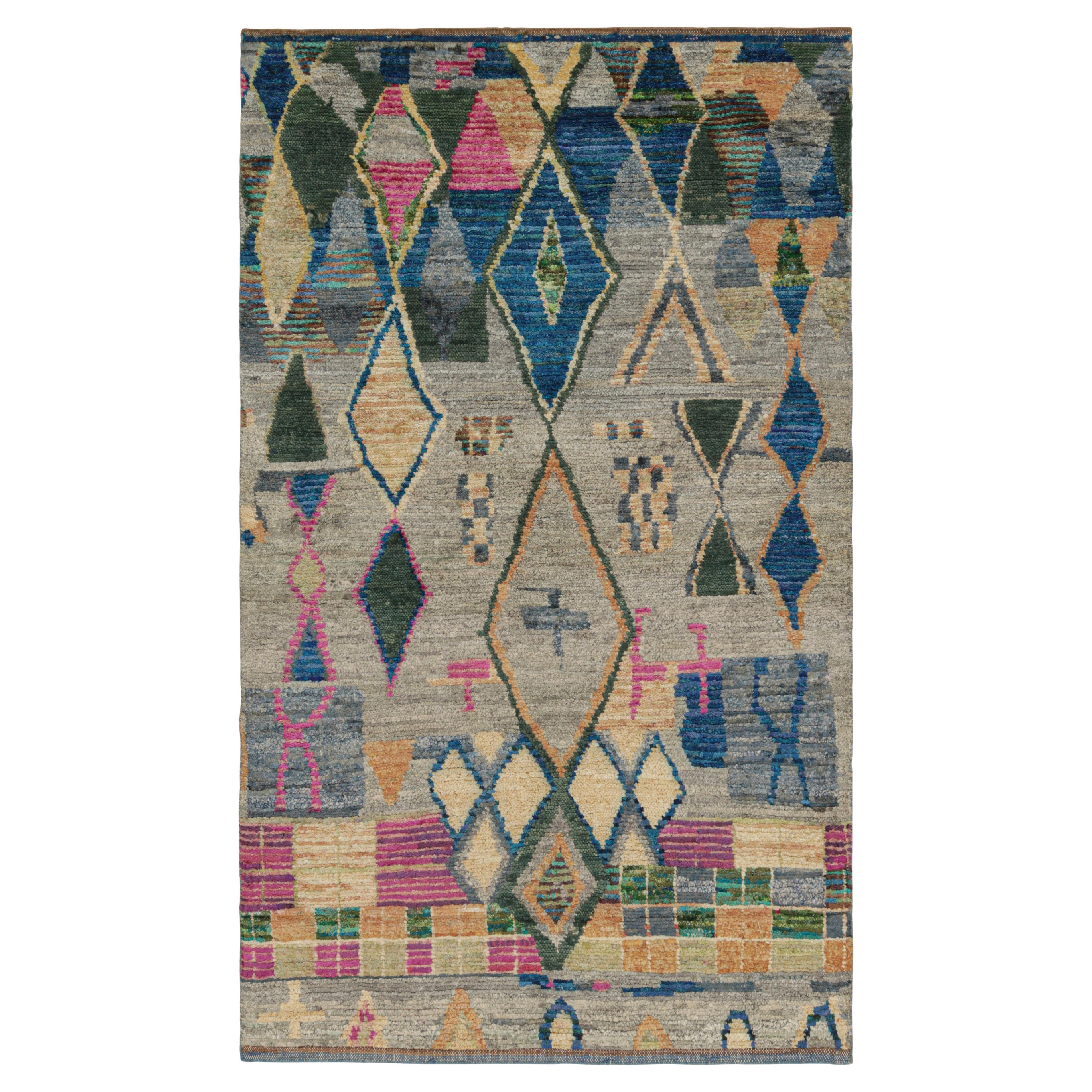 Rug & Kilim’s Contemporary Moroccan Style Rug Polychromatic Geometric Patterns For Sale