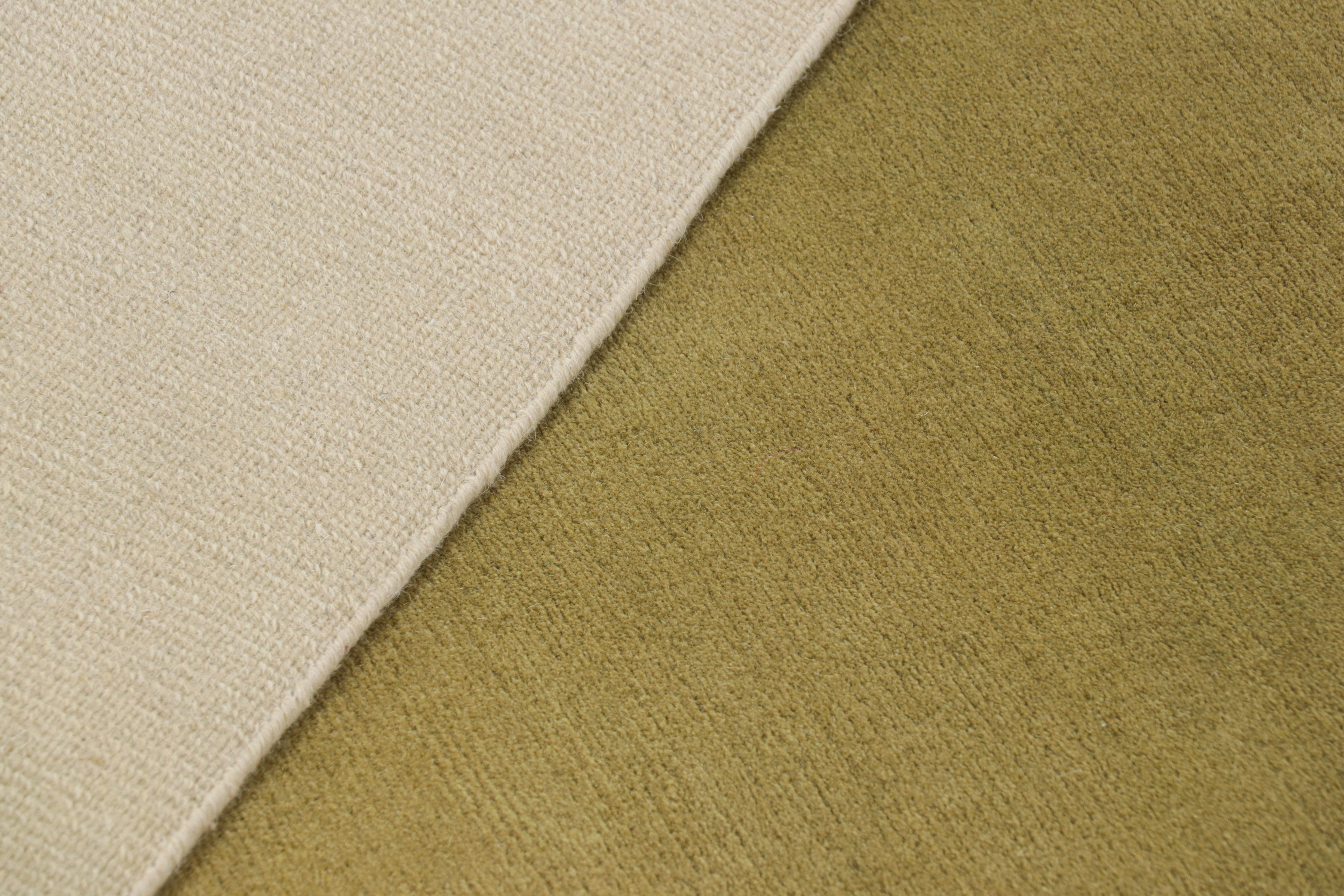Wool Rug & Kilim’s Contemporary Ombre Runner Rug in Chartreuse and Light Pink Hues For Sale