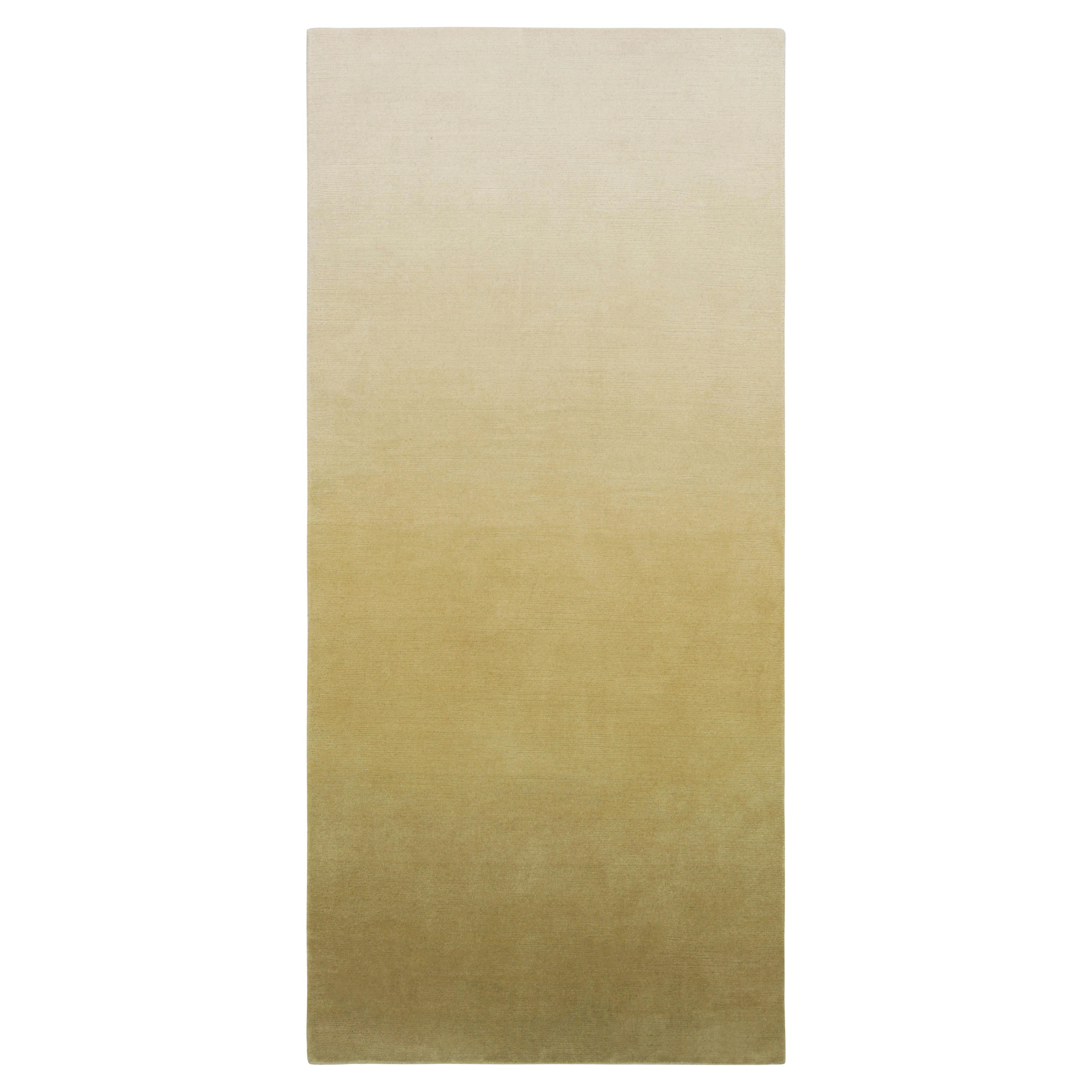 Rug & Kilim’s Contemporary Ombre Runner Rug in Chartreuse and Light Pink Hues