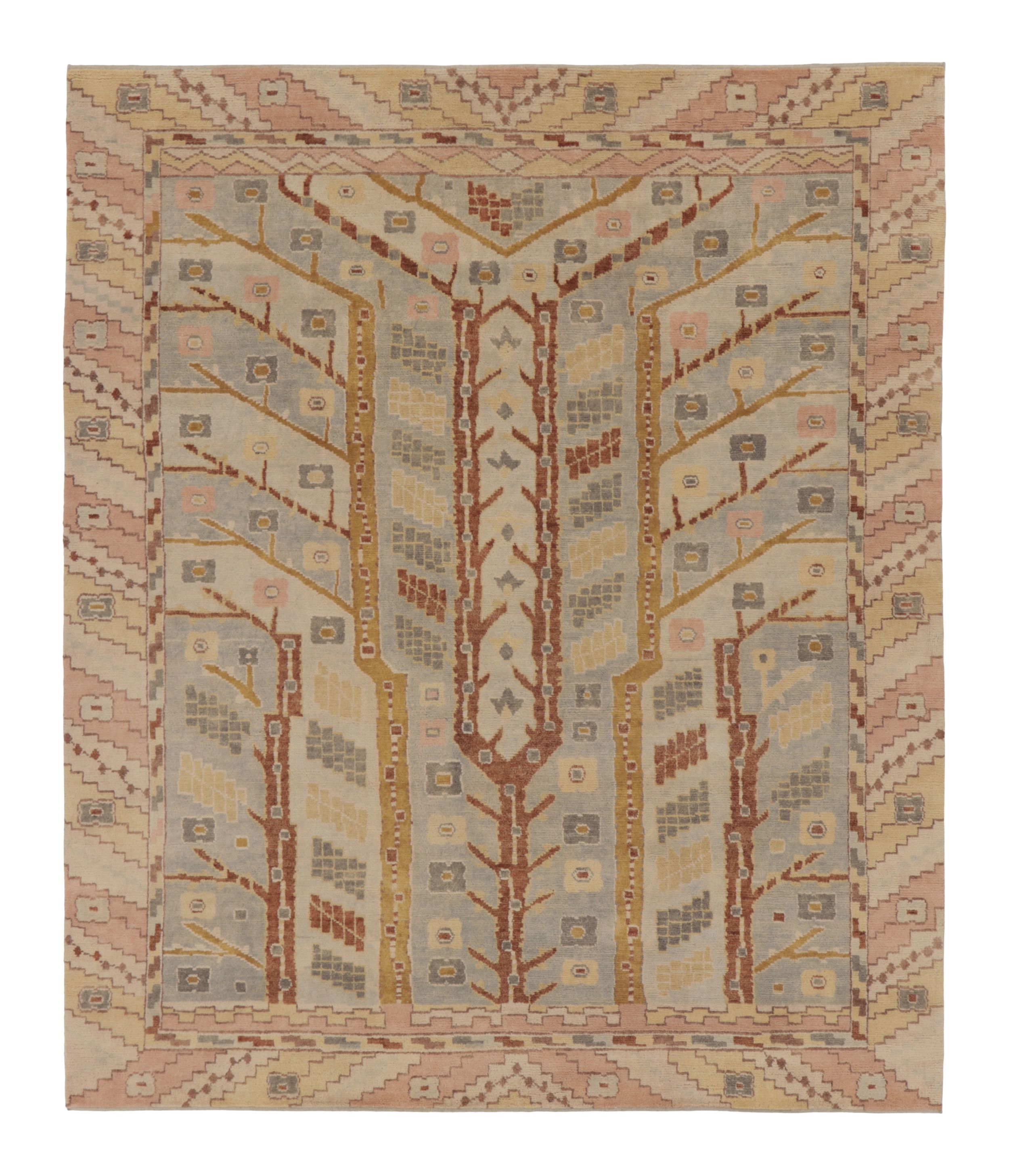 Rug & Kilim’s Contemporary Oushak Rug Beige & Brown with Tree of Life Patterns For Sale